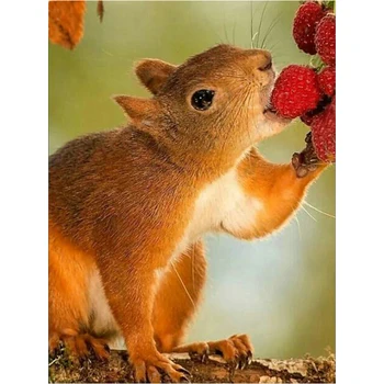 

Full Square round Diamond 5D DIY Diamond Painting Cross Stitch mouse Rhinestone Mosaic Strawberry Home Decor gift art