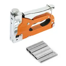 Woodwork Tool U-shape Nail Gun Manual Leather Hand Staple Gun Nailer with 600pcs Nails Power Tool Accessories