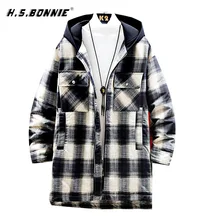 H. S. Bonnie пуховик мужской зимний теплый 90% белый утиный пух парка с капюшоном Мужское пальто jaqueta masculino chaqueta hombre