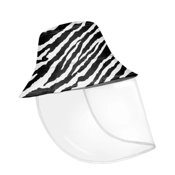 

Customized Zebra Pattern Summer Women's Caps Foldable Bucket Hat With Full Mask Ladies Sun Fishment Hat Cover sombrero mujer