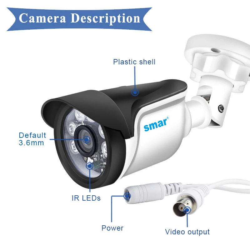 Smar 720P 1080P AHD DVR аналоговый Высокое разрешение наблюдения инфракрасный Камера 2MP CCTV