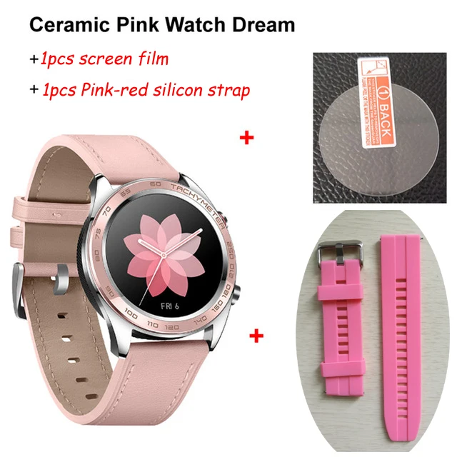 Ceramic n pink-red Смарт-часы huawei Honor, керамические, Dream, спортивные, для сна, бега, велоспорта, плавания, горы, gps, 1,2 дюймов, AMOLED, цветной экран 390*390, часы - Цвет: Ceramic n pink-red