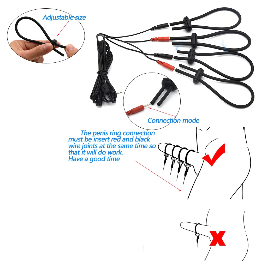 Electro Sex Toys Electric Sex Toys Electrostimulator for Men Electric Shock Anal Butt Plug Stimulation Cock Penis Ring