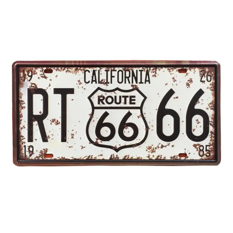 30*15 см США винтажная пластина металлическая жестяная вывеска Route 66 номер автомобиля гаражный Декор номерная табличка плакат клуб на стену Pin Up плакат - Цвет: G