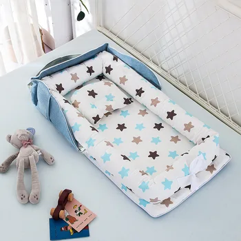 

Portable Baby Nest Bed for Boys Girls Travel Bed Infant playpen Cotton Cradle Crib Baby Bassinet Newborn Bed For newborn baby