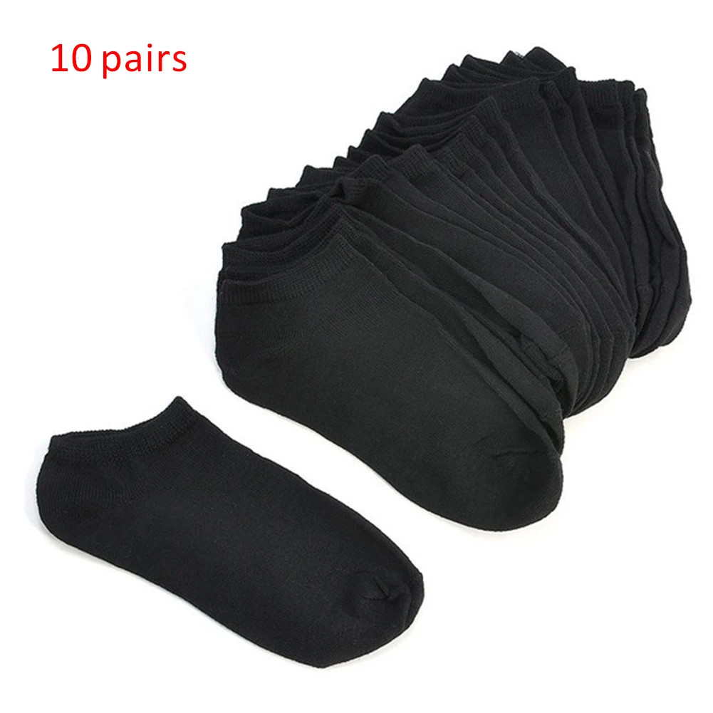 

10 Pairs/5 Pairs Women Socks Autumn Winter Fashion Low Cut Black White Sports Sock Invisible Breathable Solid Color Ankle Socks