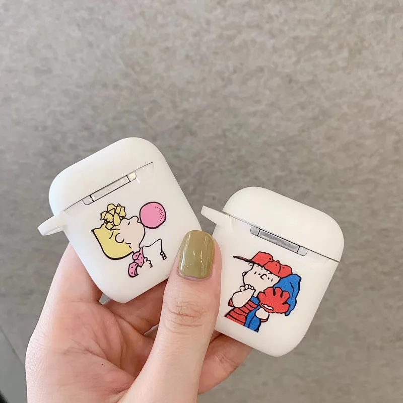 

Cartoon case For Apple Airpods 1 2 Cute Cartoon dog Soft silicone doll For Airpods Wireless Bluetooth Earphone Charlie Lucy Case