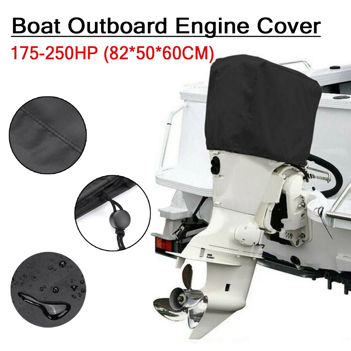 

210D Oxford Boat 15-250HP Motor Cover Outboard Engine Protector Covers Waterproof 15 30 60 100 150 170 250 PH Motor Heavy-Duty