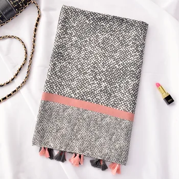 

Women black scarf 2020 female autumn spring Mexico style vintage long black dots print scarves cape shawl muffler