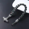 Ancient Norse Viking Men Bracelets Thor Mjolnir Hammer Paracord Amulet Runes Beads Hand Made Rope Wrap Scandinavian Bangles Gift ► Photo 3/6