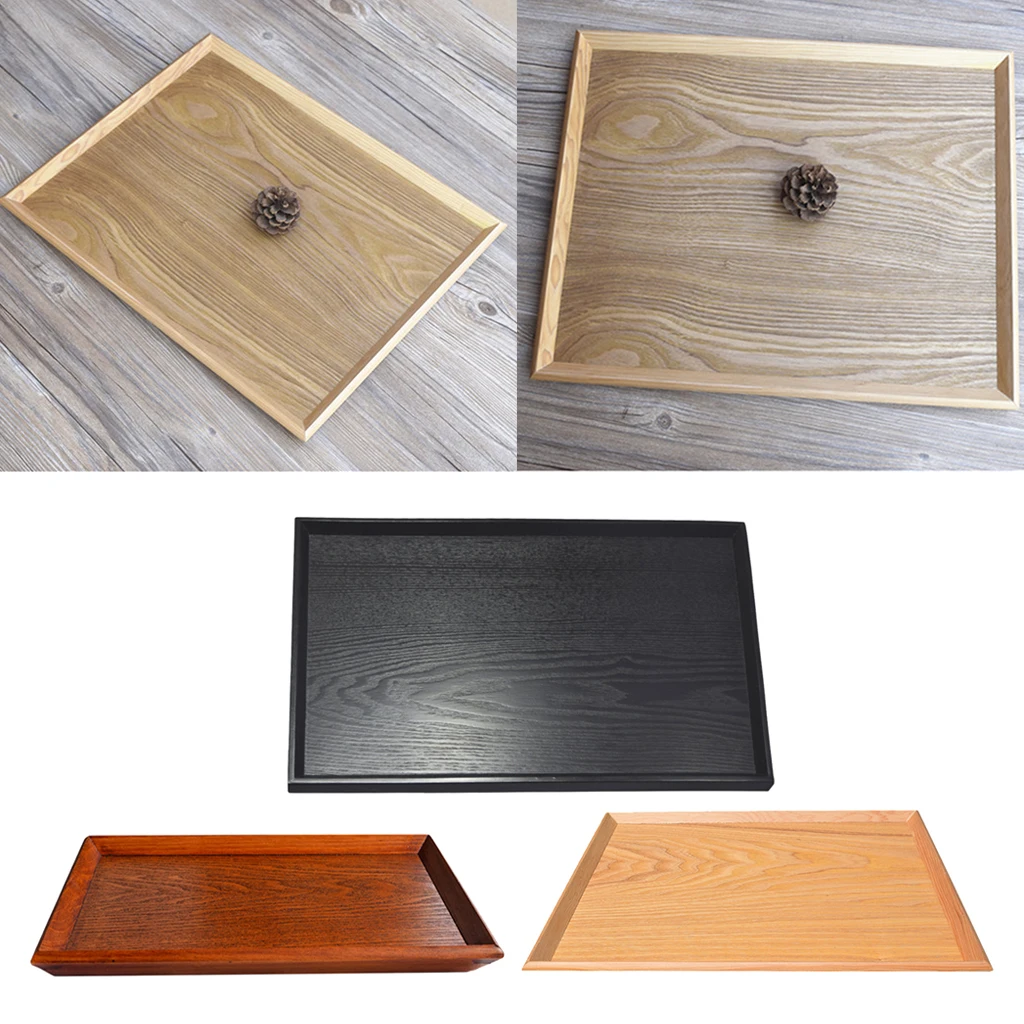 

Rectangular Wooden Carrying Tray Serving Tray Set for Food,Breakfast,Dinner, Coffee Table, Parties,Restaurants