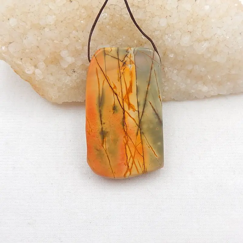 Support For Custom Carved Animal Multi-Color picasso Jasper Necklace Pendant 53x32x12mm 36g Fashion jewelry for man party gift
