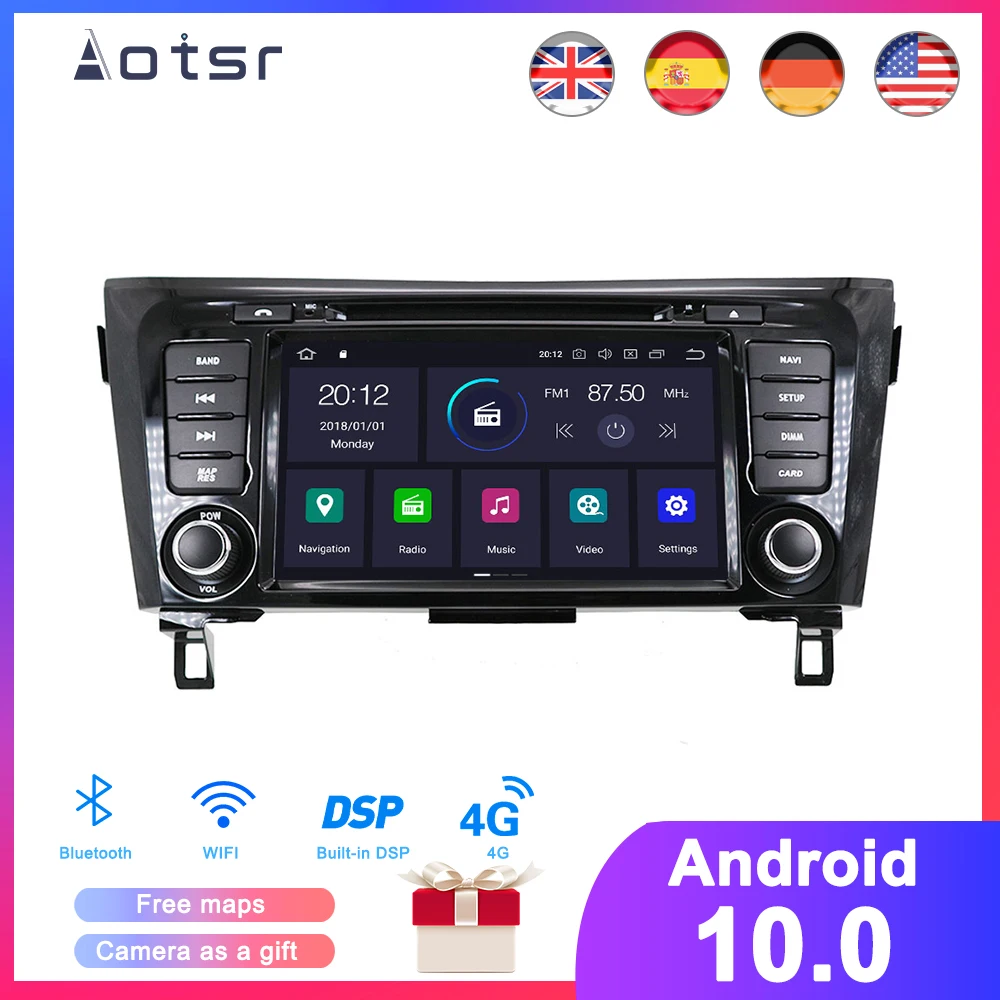 DSP Android 10 Автомобильная фотомагнитола для Nissan X-Trail/Qashqai 2011-2017 автомобильное радио
