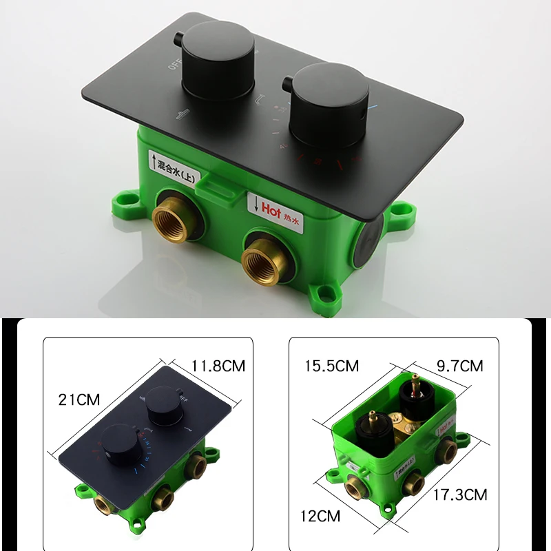 quyanre wanfan frap gappo matte black 38 thermostatic shower mixer tap dual handles mixer valve bath shower mixer1