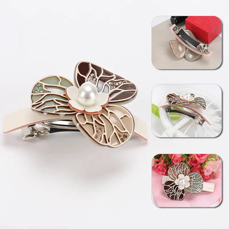 Alexander Classic Hair Accessories Pearl Adorned With Camellia Hair