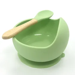 1 Set Tableware Waterproof Spoon Non-Slip Crockery BPA Free Silicone Dishes for Baby Bowl Baby Plate Silicone Baby Feeding Bowl
