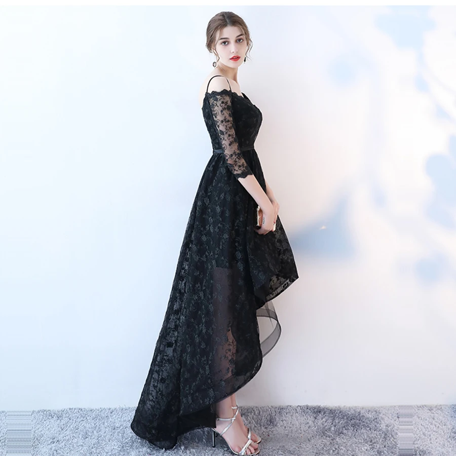 Формальные Вечерние платья LX997 рукав три четверти Robe De Soiree кружевное вечернее платье с v-образным вырезом Вечерние платья с открытыми плечами