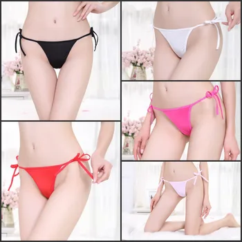 

Nylon Yarn Slip T-Knicker-Lace-Up Simple Seemless T-Back Transparent Knicker