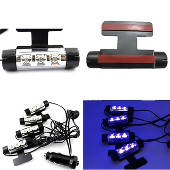 

4Pcs/Set 12V Blue LED Auto Car Light Dash Floor Decorative Atmosphere Lamp Car Decorative Lamp Powered by Cigarette Lighter