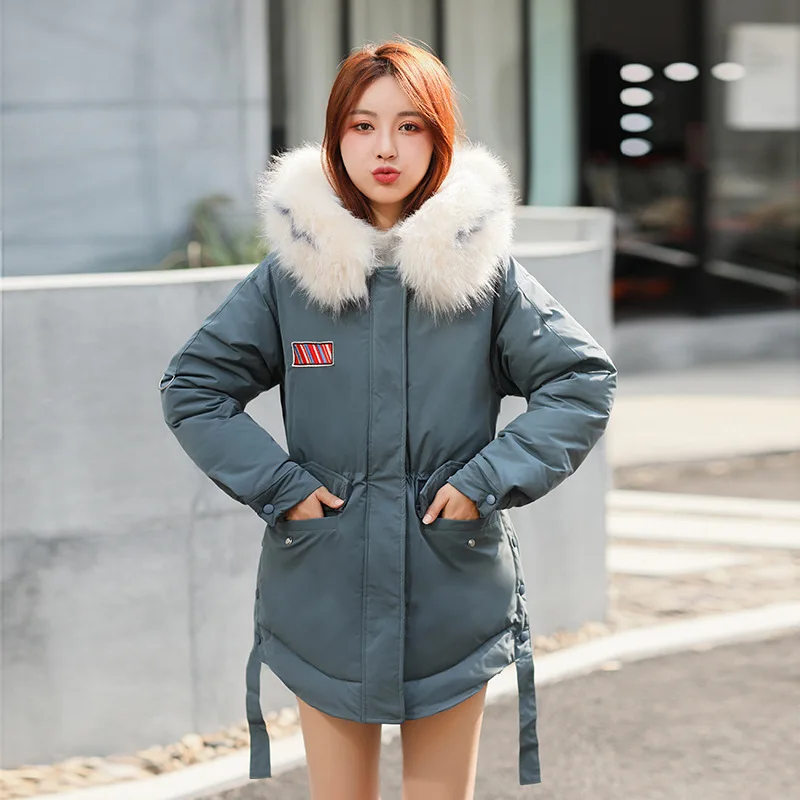 

Cotton-padded Clothes Women's Mid-length 2019 Autumn And Winter New Style WOMEN'S Dress-Style Slim Fit Coat Waist Hugging Slimmi