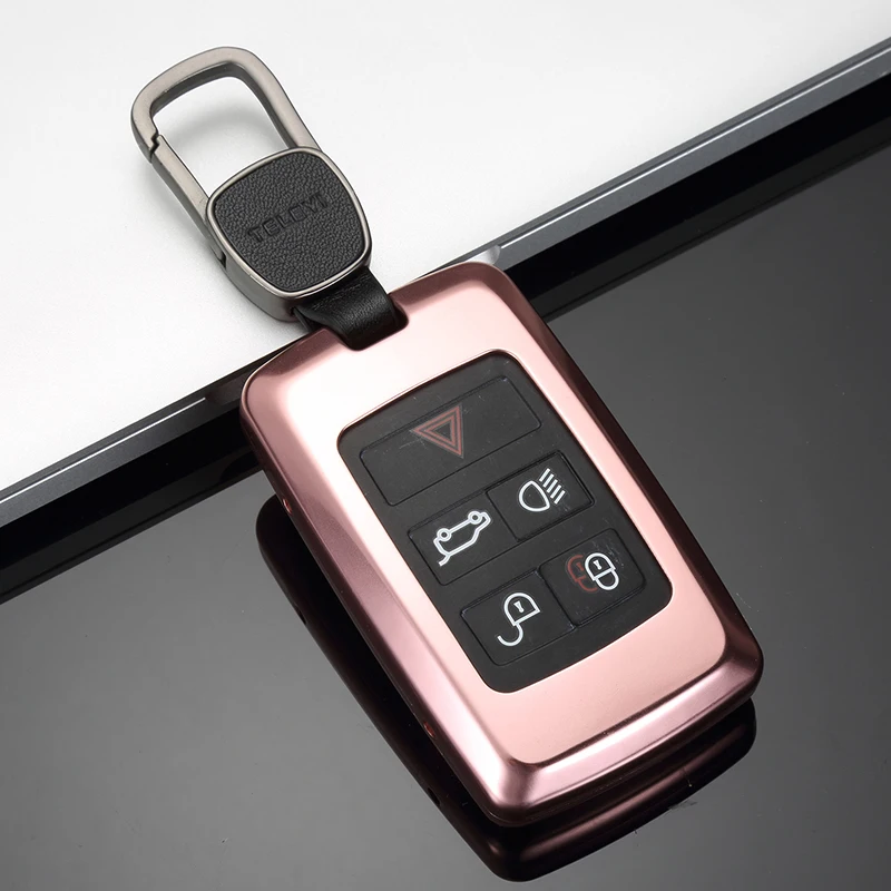 4 1 pièces alliage d'aluminium de haute qualité voiture clé Case couverture voiture style pour for Land Rover Range Rover Discove - Название цвета: 4