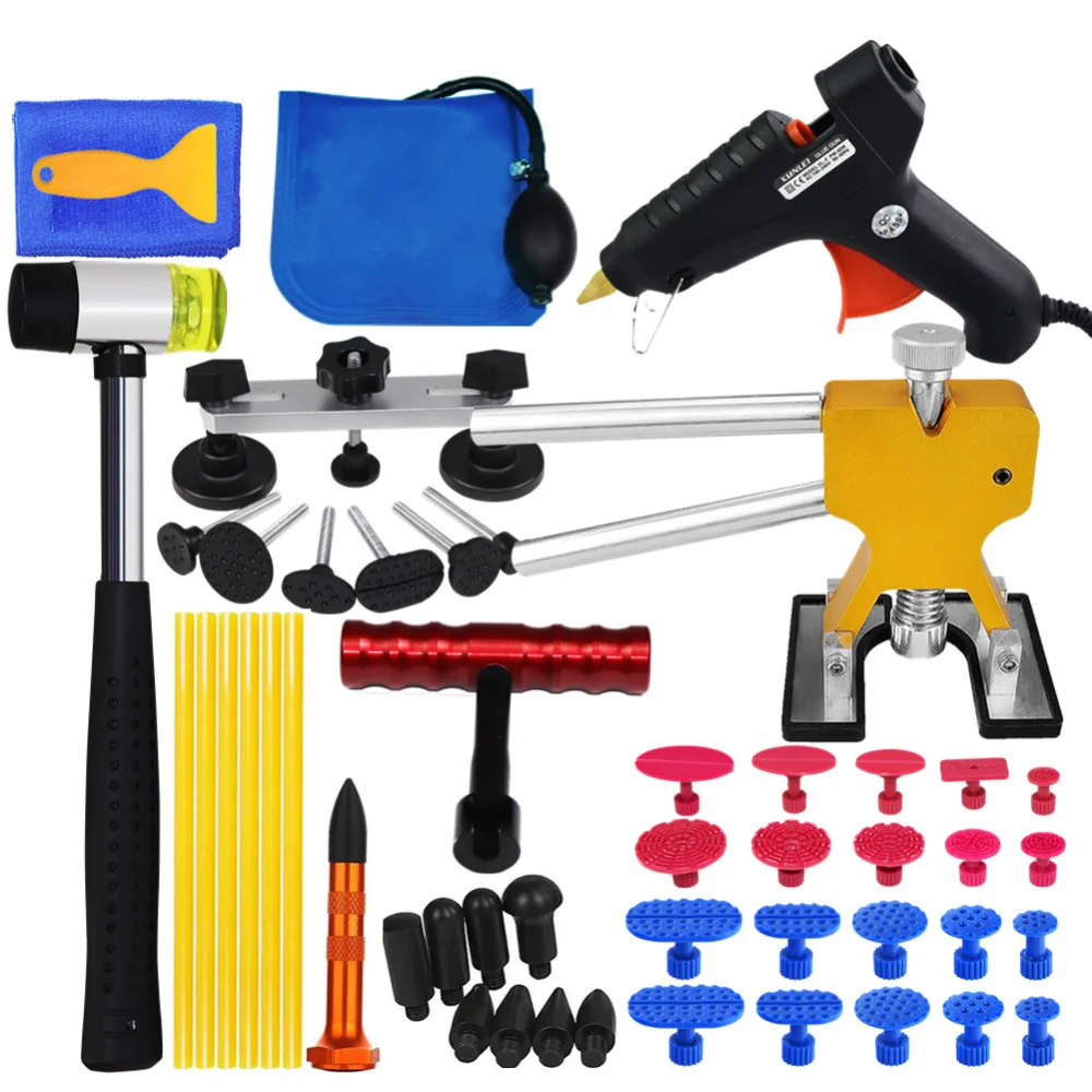 47× PDR Tools Paintless Dent Repair Auto Dent Puller Lifter T-bar Hammer Removal