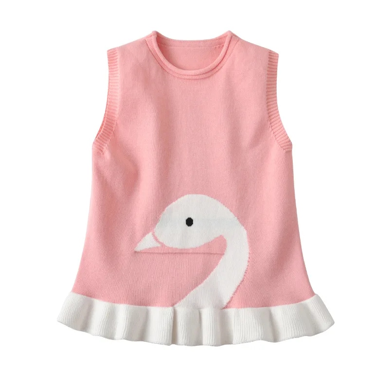 

2019 Autumn And Winter New Style Kids' Sweater Girls CHILDREN'S Wear Knitted Vest Baby Girls Warm Waistcoat