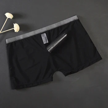

Men's Sexy Transparent Mesh Fabric Boxer Briefs Pouch Shorts Underwear Underpant Men's Mesh Transparent Elephant Nose Boxer Pant