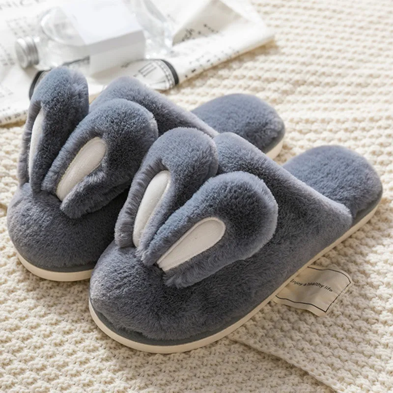 MCCKLE/женские домашние тапочки; зимняя домашняя обувь; теплая Женская короткая плюшевая обувь с кроликом; женская домашняя обувь на плоской подошве; большие размеры