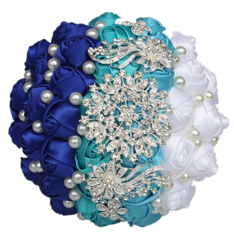 

Атласная Лента Свадебные букеты Алмазная Свадебная помощь цветы Искусственные Свадебные цветы сладкий 15 Quinceanera букет W240