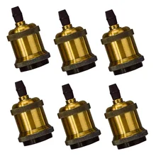 Одноцветная лампа E26/E27, винтажный промышленный подвесной светильник Эдисона, керамическая розетка, античный латунный цвет, упаковка из 4 штук