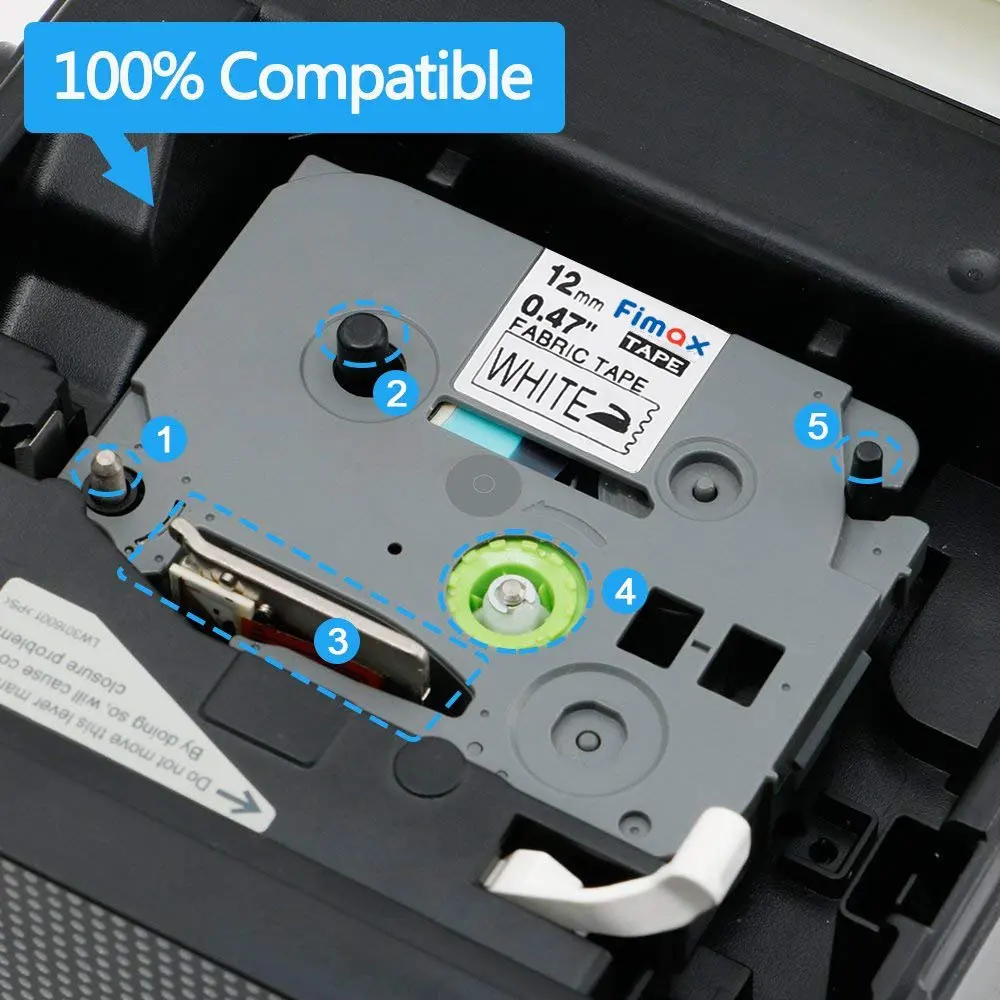 TZe-FA231 TZe-FA3 Compatible for Brother P touch Fabric Iron on label tape TZeFA3R 12mm for Brother P-touch Label Printers