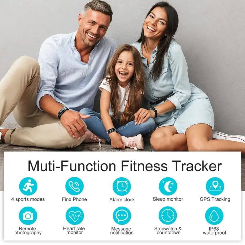 Fitness Tracker HR Activity Tracker Watch with GPS Heart Rate Smart Watch wristband Color Screen for Kids Women and Men