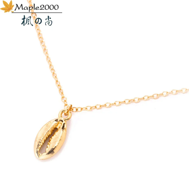 Maple2000 новое ожерелье из ракушек для женщин нержавеющей стали Бохо золотая