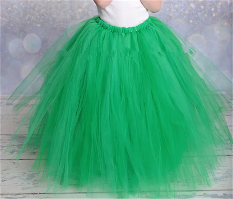 Зеленая юбка-пачка для девочек на год и Рождество пышные фатиновые детские юбки для девочек детское бальное платье принцессы на день рождения, длинная юбка