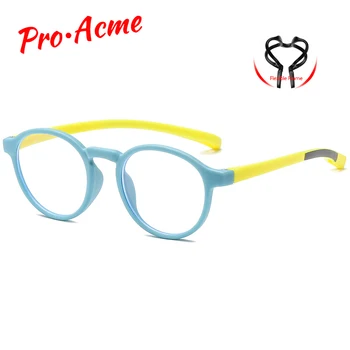 

Pro Acme Kids Blocking Blue Light Glasses Computer Glasses UV Protection TPEE Rubber Flexible Nerd Glasses Girls Age 3-12 PC1598