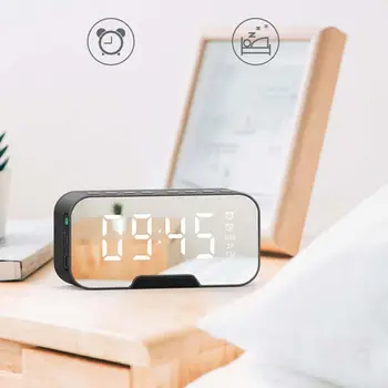 

Wireless Bluetooth Speaker with Dual Alarm Clock LED Display Screen Music Player for Office Bedroom