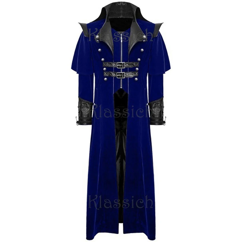 Роскошные мужские средневековый принц Тренч ренессанс викторианский Готический костюмы вампира для косплея Хэллоуин маскарад пальто