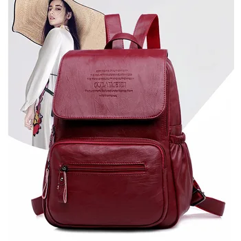 

Luufan Fashion Women Backpack Girl Large Capacity School Bag daypack for Teenager Sheepskin Big capacity Travel Backpack