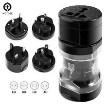 3-в-1 мульти-Функция Global Conversion Kit EU/UK/AU/штепсельная вилка американского стандарта Параметры разъем для ноутбука мобильного телефона Зарядное устройство миру дорожные туалетные Кнопка питания
