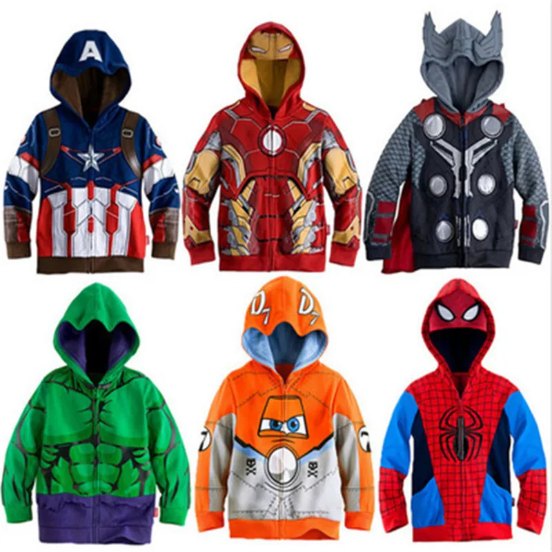 Детские толстовки с капюшоном «Супергерои» толстовки для мальчиков и девочек, одежда свитер с рисунком «Марвел из Мстителей», «Человек-паук» для мальчиков и девочек, пальто