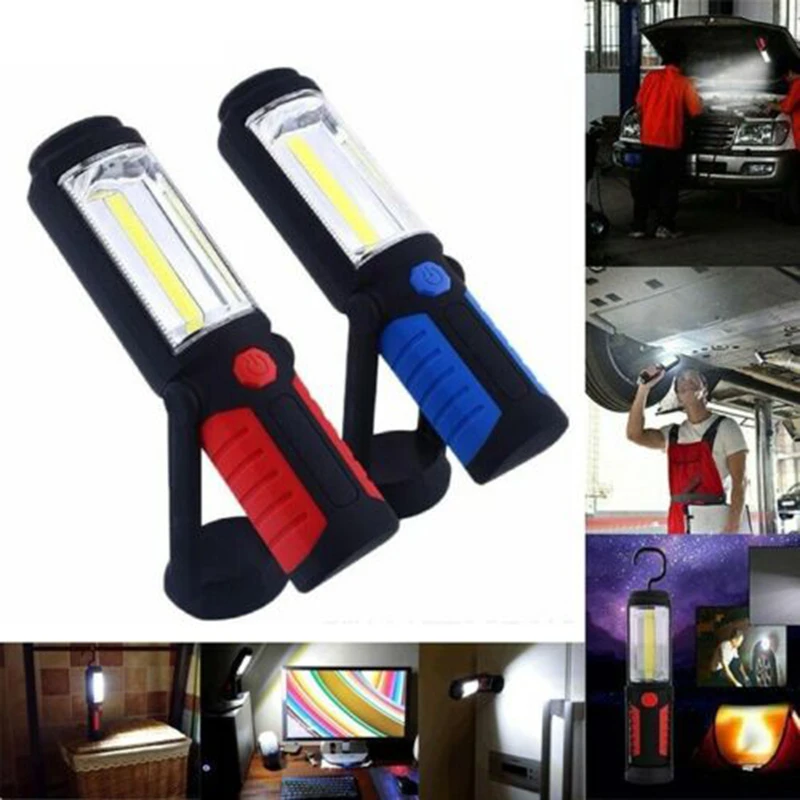 LED COB Hand Torch Inspection Lamp Flexible Work Light Up Handheld Rechargeable