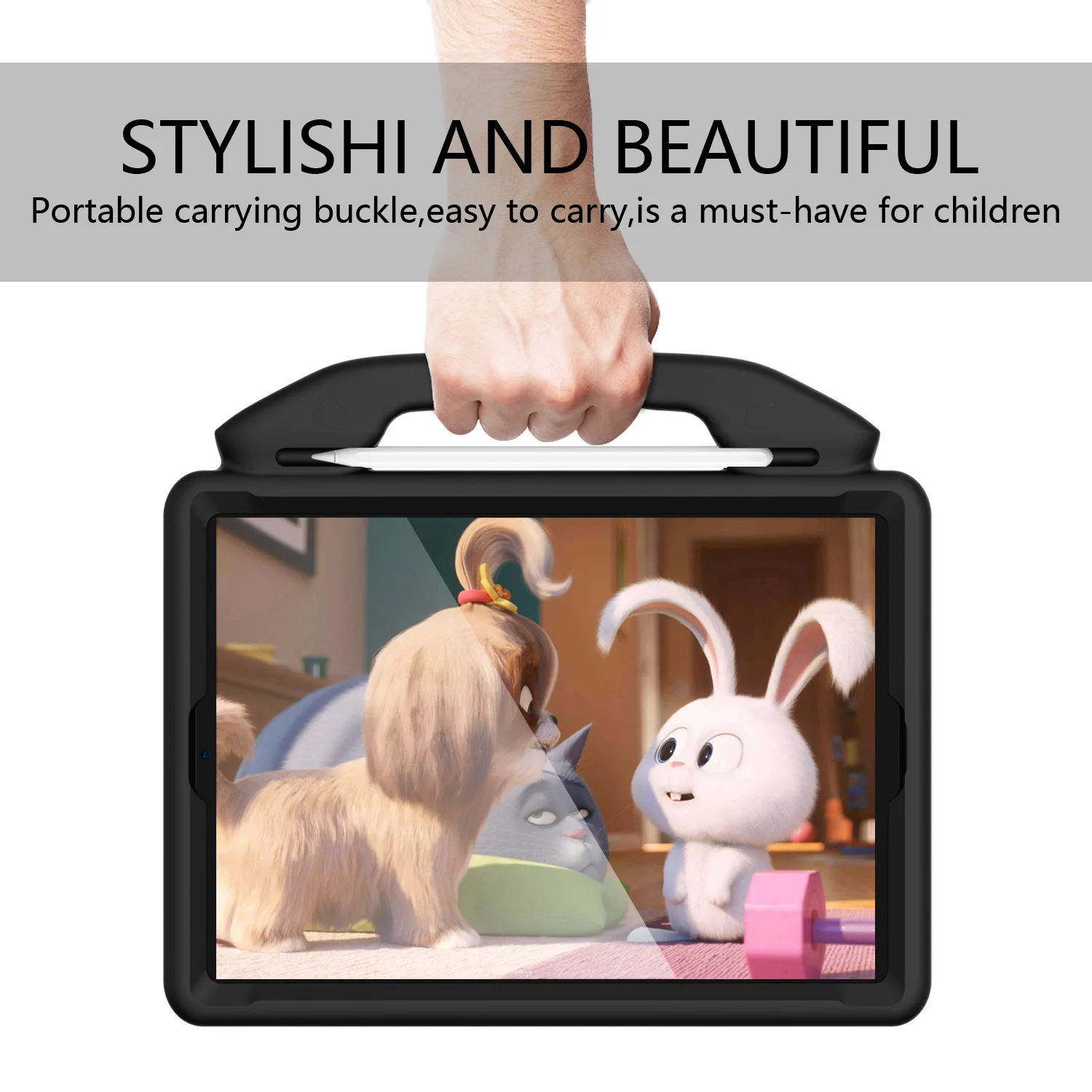 Applicable to iPad 10.7 2019 Children's Flat Cover Safety EVA Rubber Handle Bracket Housing Children's Flat Cover