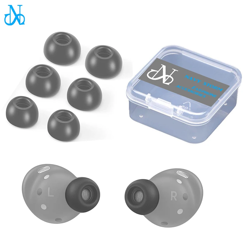 Substituição orelha dicas fones de ouvido para samsung galaxy buds pro eartips anti-deslizamento memória espuma eargels earpads capa 6pcs l/m/s