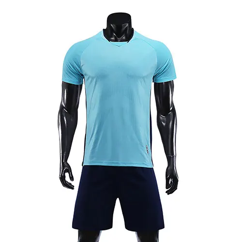 Верхняя форма, набор дизайнов для футбола, для взрослых, Джерси, мужской спортивный комплект, на заказ, Футбольная форма, дышащая, maillot de foot, быстросохнущая - Цвет: Skyblue
