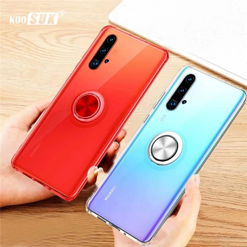 

For Huawei Honor Nova 5t Case Cover Transparent Soft Silicone TPU Protection Ring Magnetism Covers For Honor Nova 5t 5 T Coque