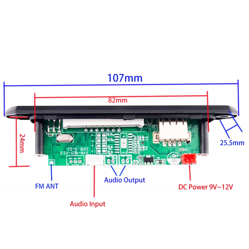Автомобильный fm-радио MP3 декодер плата усилительная плата Bluetooth 15Wx2 Bluetooth 5,0 приемник WAV APE FLAC аудио декодирование USB TF FM AUX