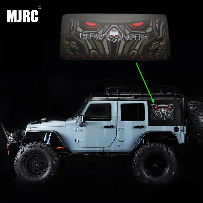 

MS 1/10RC simulation climbing car Wrangler TOPFIRE devil eye back side window stickers side window stickers AXIAL SCX10II 90046