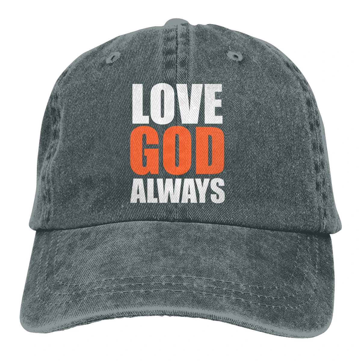 Love God Always Casquette Deep Heather Мужская и женская джинсовая бейсболка с завязками Регулируемая Кепка для папы-гольфа