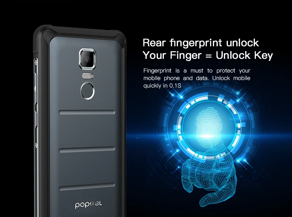 Европейская версия Poptel P10 прочный смартфон 5,5 дюймов Восьмиядерный android 8,1 4 Гб+ 64 Гб NFC разблокированные телефоны Экономичные телефонные предложения